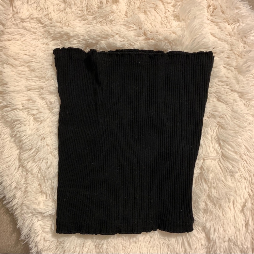 Black Ribbed Tube Top